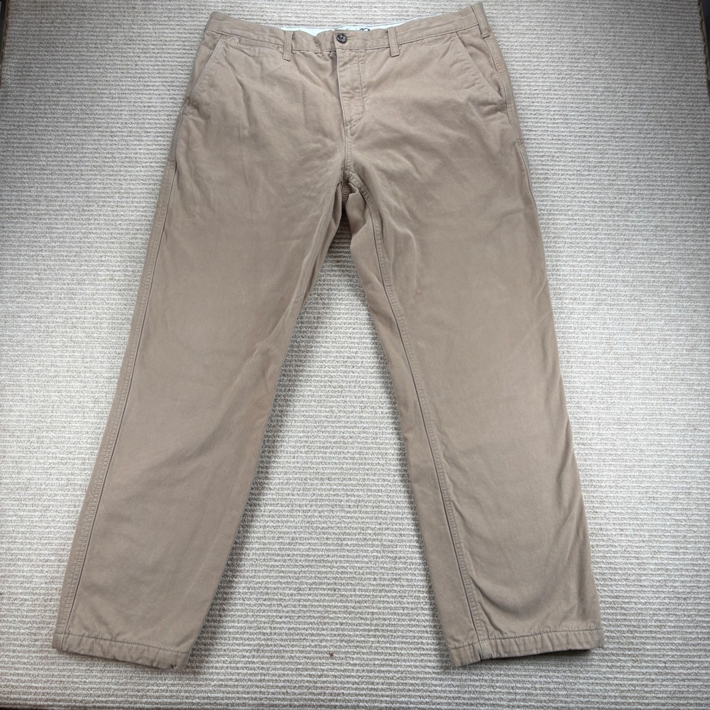 Eddie Bauer Legend Wash Flannel Lined Chinos Mens 38x32 (31) Tan Khaki Outdoor